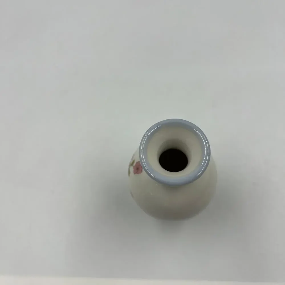 Vintage‎ Otagiri Floral White Bud Vase Mini Pink Blue Yellow Blooms Japan Made